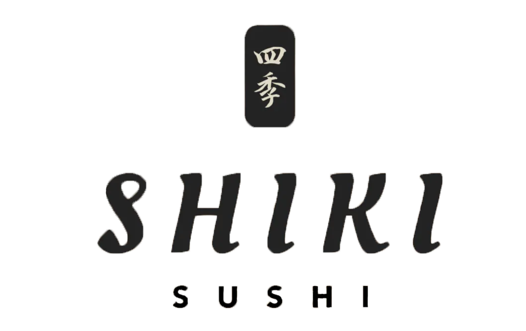 Shiki Sushi logo with Japanese character ' 四季 ' (four seasons) above stylized 'SHIKI SUSHI' text